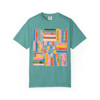 Readers Are Books T-Shirt — Colorful Bookshelf Graphic Tee for Book Lovers