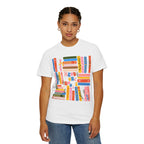 Readers Are Books T-Shirt — Colorful Bookshelf Graphic Tee for Book Lovers