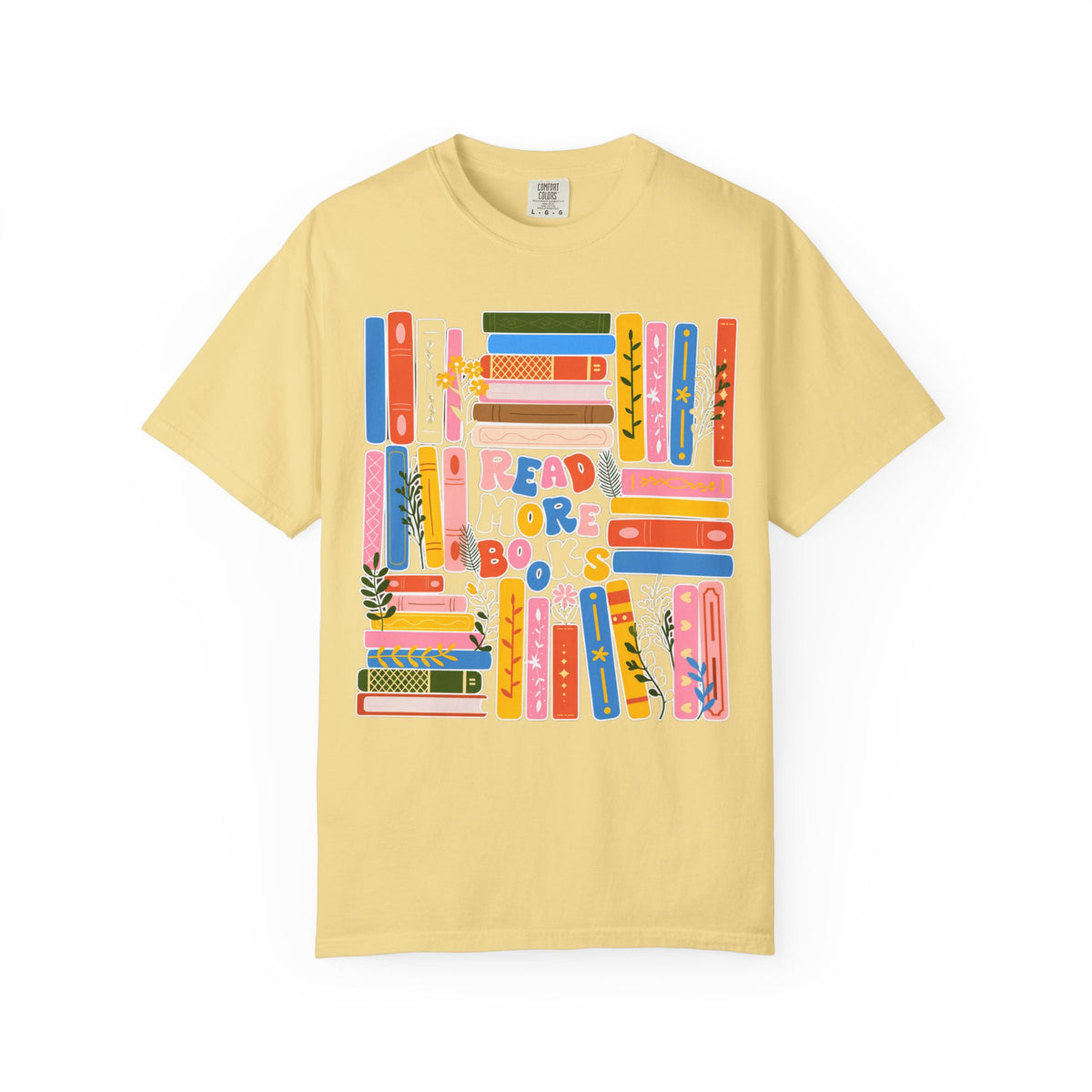Readers Are Books T-Shirt — Colorful Bookshelf Graphic Tee for Book Lovers