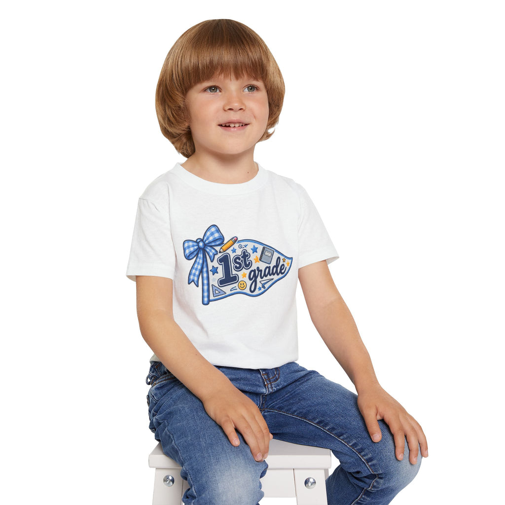 1st Grade Toddler T‑Shirt — Back to School Pennant Design
