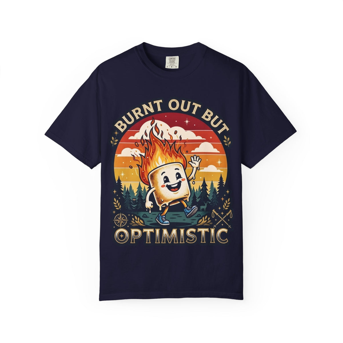 Burnt Out But Optimistic Funny Marshmallow Classic Tee