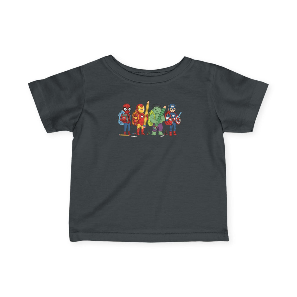 Baby Superhero Crew Tee - Cute Cartoon Heroes Infant Jersey Shirt