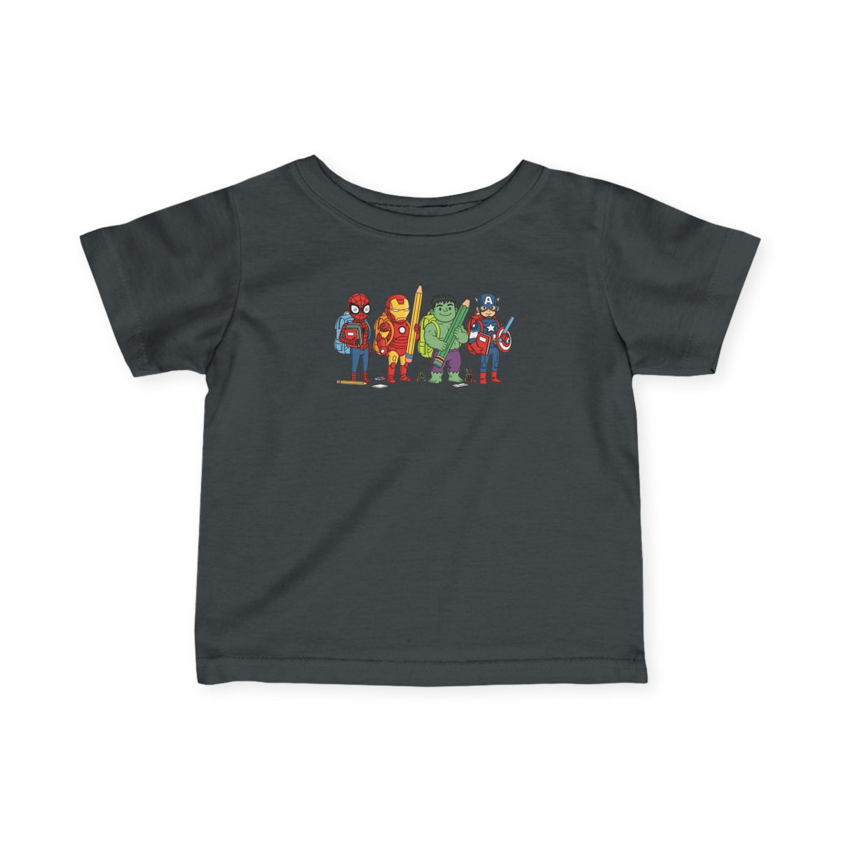 Baby Superhero Crew Tee - Cute Cartoon Heroes Infant Jersey Shirt