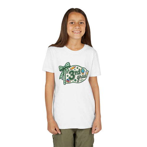 3rd Grade Pencil Pennant Youth Tee — Back-to-School Kids Shirt
