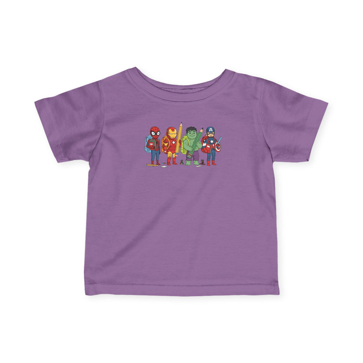Baby Superhero Crew Tee - Cute Cartoon Heroes Infant Jersey Shirt
