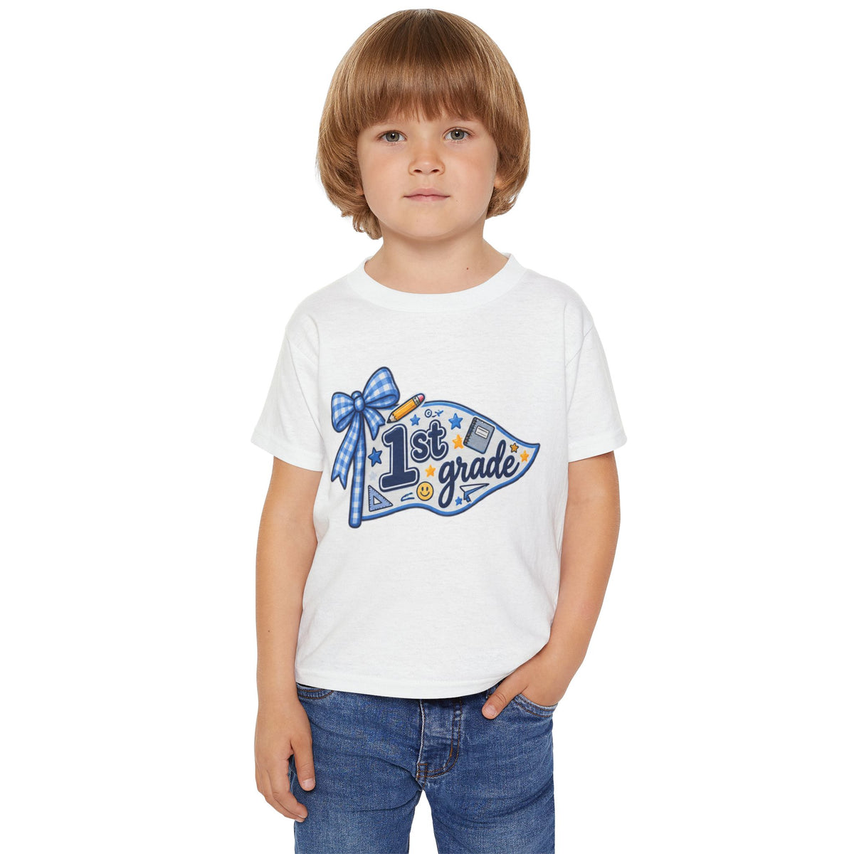 1st Grade Toddler T‑Shirt — Back to School Pennant Design