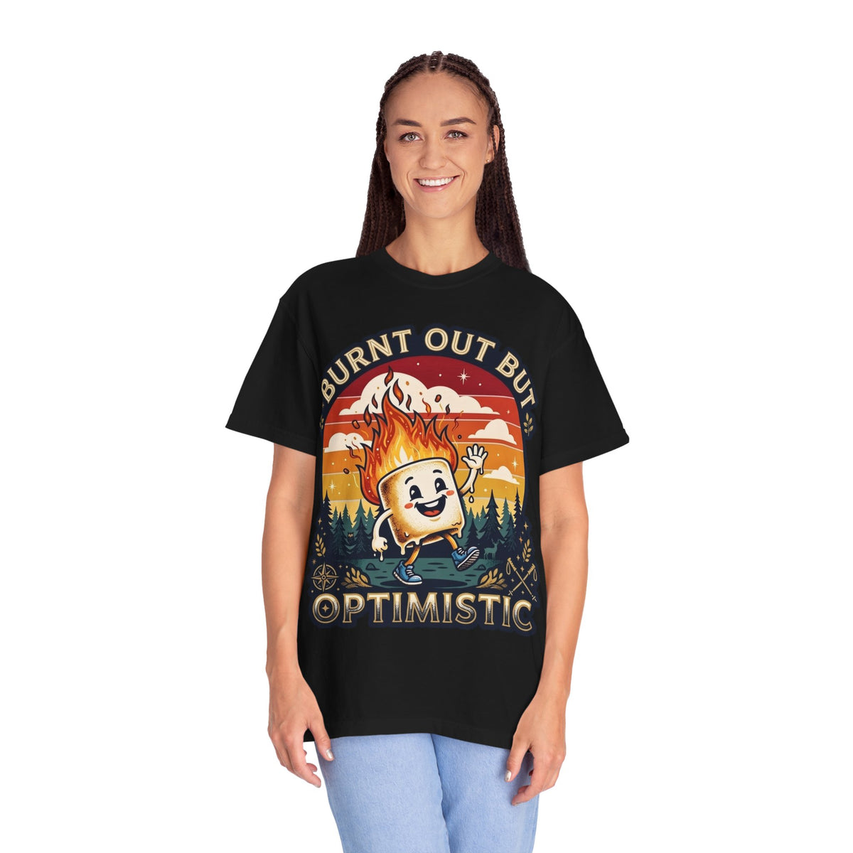 Burnt Out But Optimistic Funny Marshmallow Classic Tee