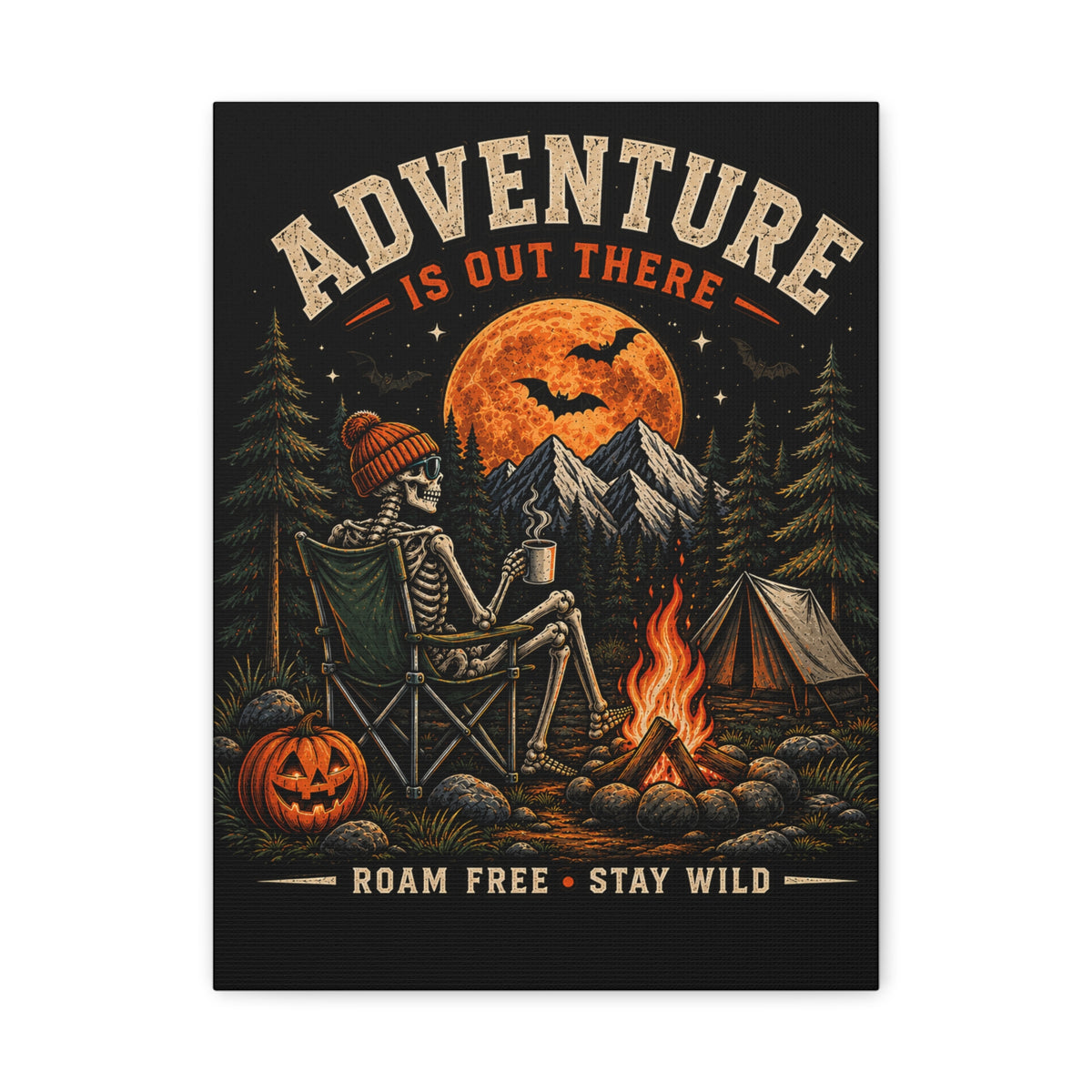 “Adventure Is Out There” Halloween Camping Wall Art