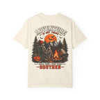 Adventure Is Out There Camping T-Shirt — Southern Outdoor Halloween Vibes
