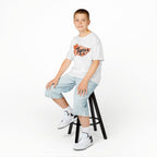 Kids Tigers Pennant T‑Shirt — Cute Orange Bow Vintage Sports Tee