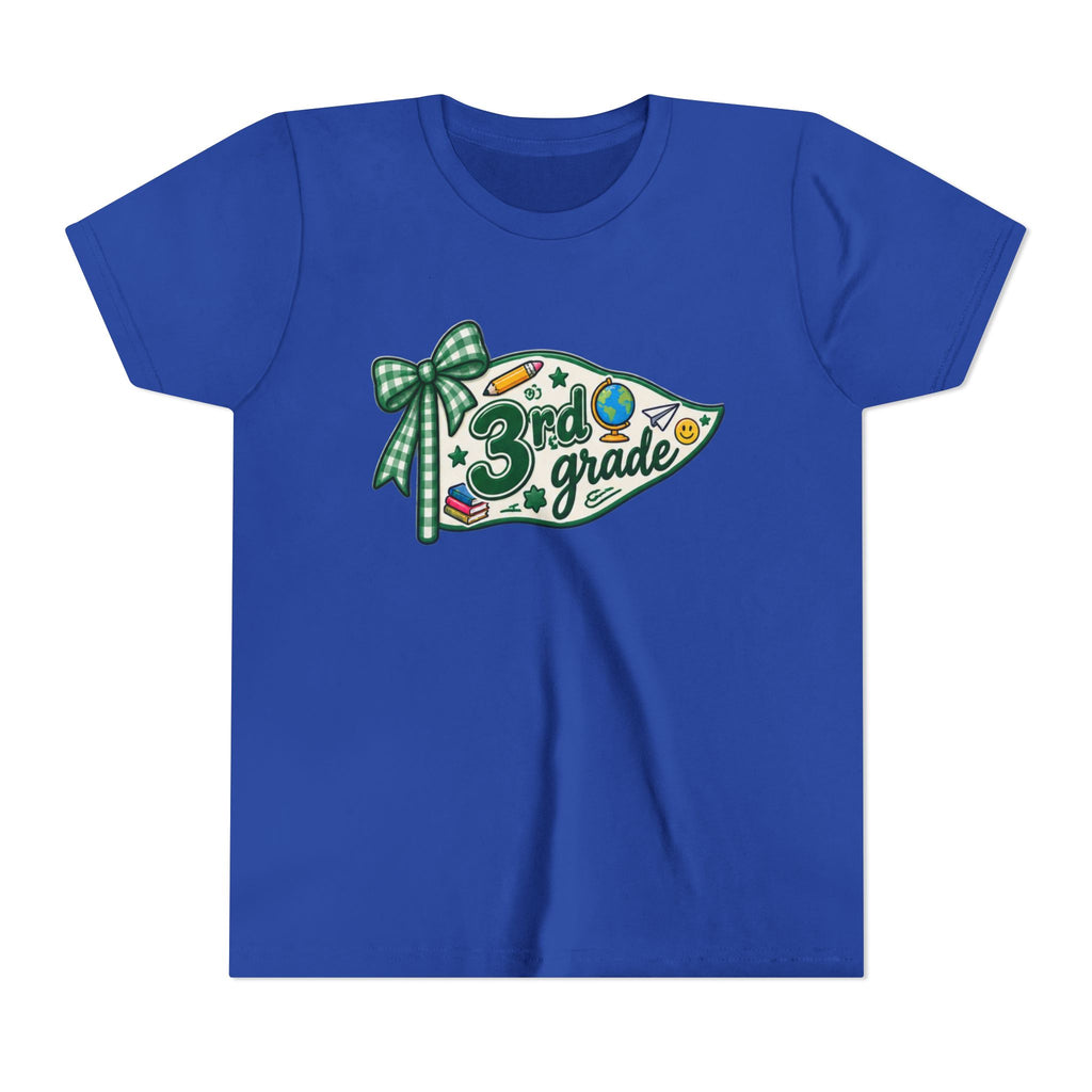 3rd Grade Pencil Pennant Youth Tee — Back-to-School Kids Shirt