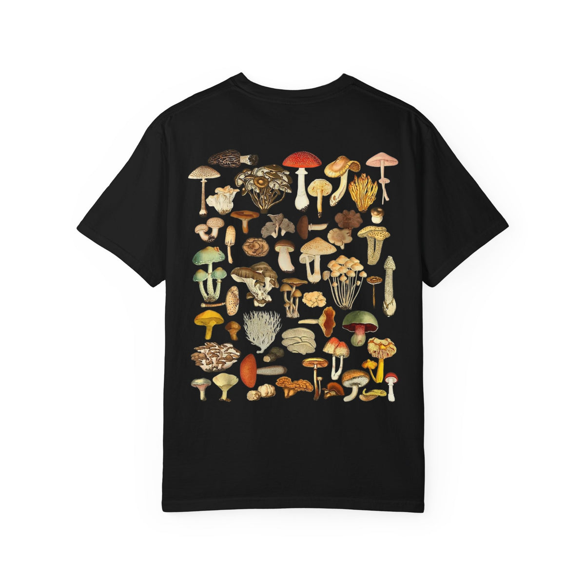 Mushroom Field 2-sided T-Shirt — Botanical Fungi Illustration Tee