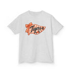 Kids Tigers Pennant T‑Shirt — Cute Orange Bow Vintage Sports Tee