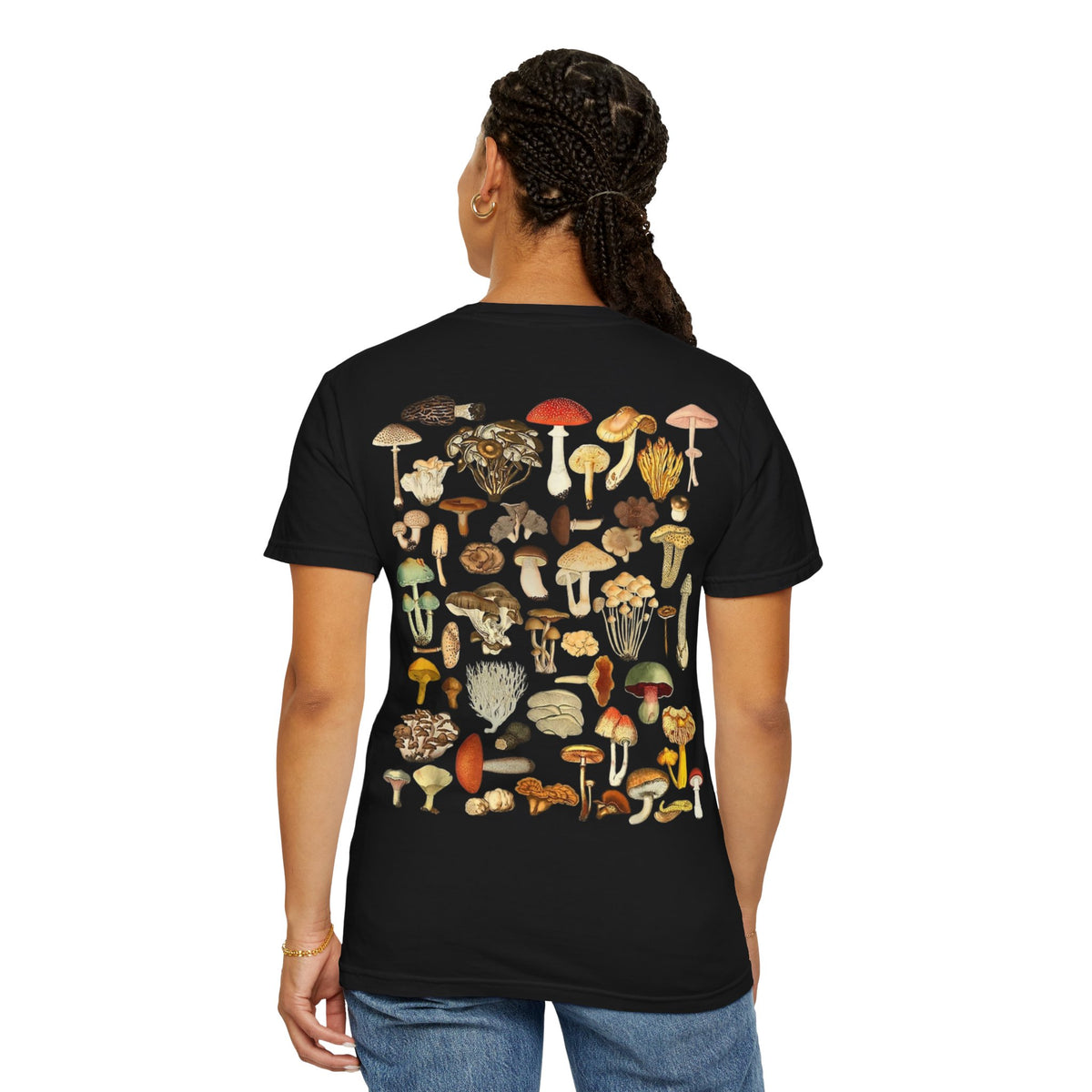 Mushroom Field 2-sided T-Shirt — Botanical Fungi Illustration Tee