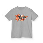 Kids Tigers Pennant T‑Shirt — Cute Orange Bow Vintage Sports Tee